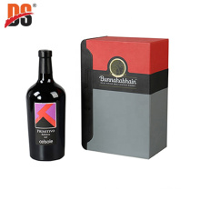 DS Customized Pulling Type Black Wooden Wine Packaging Box